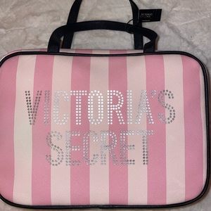 Victoria’s Secret Pink Striped Cosmetic travel case rare
